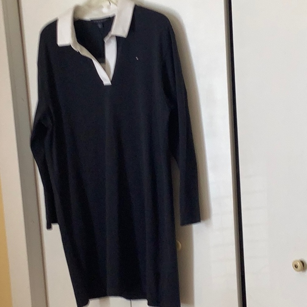 Tommy Hilfiger, NWT, light weight, simple pull over dress,navy with white collar